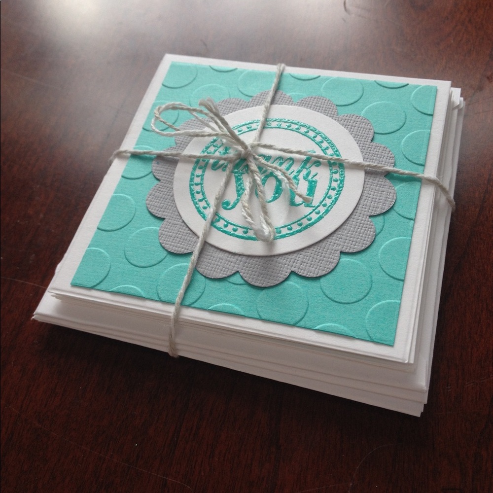 Set of Handmade Thank You mini cards (9 cards per set)